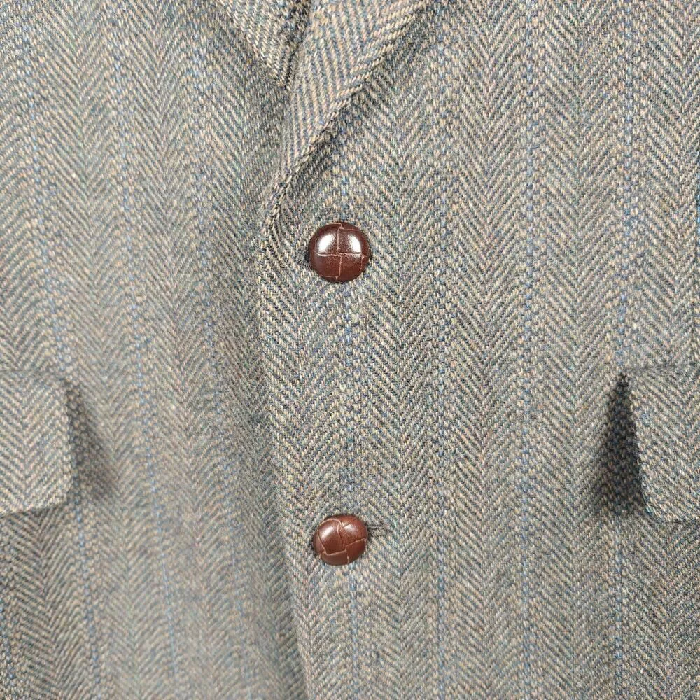 vintage Tweed blazer coat jacket mens elbow patchs made in USA 100% wool 42R